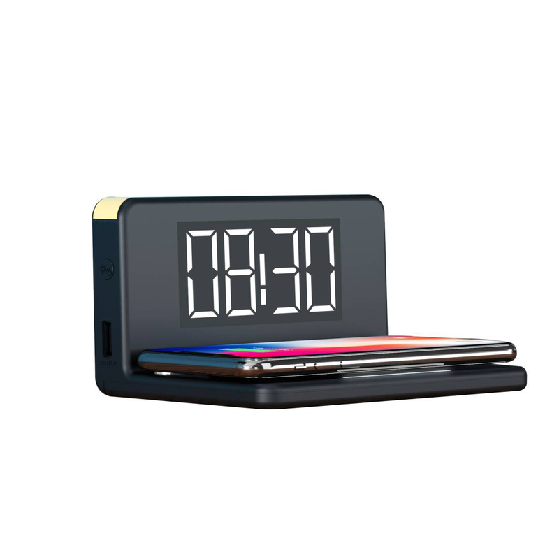 Realpower chargeair / digital alarm clock / rectangle / black / 10 w / china / led / charger / 9v-block, , medium-null
