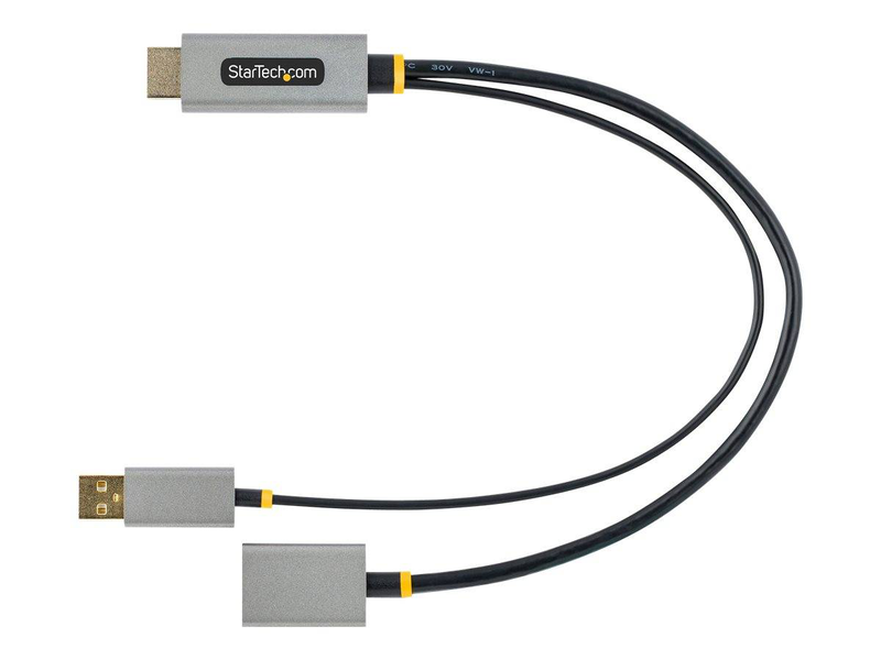 Startech.com 30cm HDMI to displayport adapter, active 4k 60hz HDMI source to dp monitor adapter cable, USB bus powered, HDMI 2.0 to displayport converter for laptops/pc / supports hdr and ultrawide displays, , medium-null