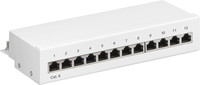 Cat 6 mini/desktop patch panel, 12 port, , medium
