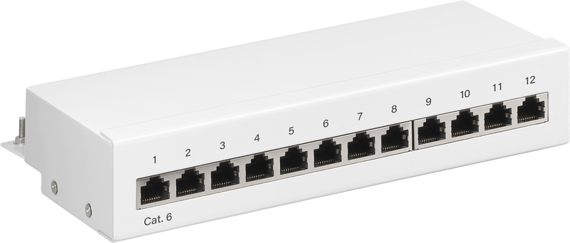 Cat 6 mini/desktop patch panel, 12 port, , medium-null