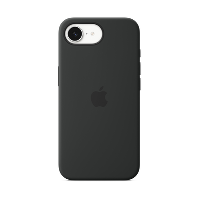 iPhone 16e silicone case black, Black, medium