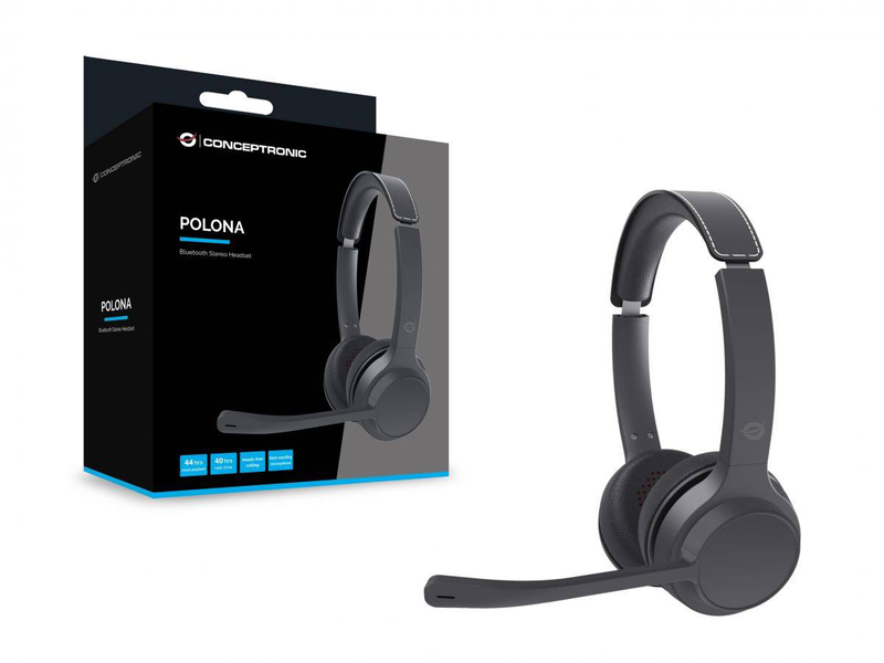 Conceptronic bluetooth stereo headset black, , medium-null