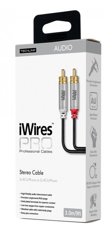 Techlink iwirespro 2rca to 2rca cable 3.0m 711033, , medium-null