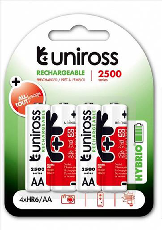 Product image: Uniross aa 2500 hybrio rechargeable battery 4pcs, , medium-null