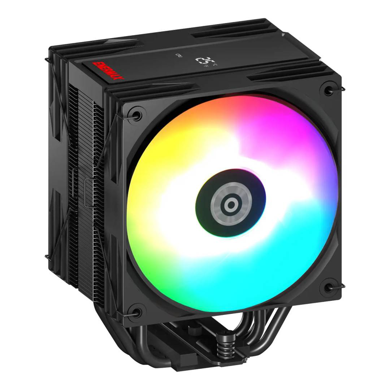 Enermax ets-t41 digital argb ets-t41d-argb single-tower CPU cooler 250w 4 heatpipes dual 120mm argb display black-null
