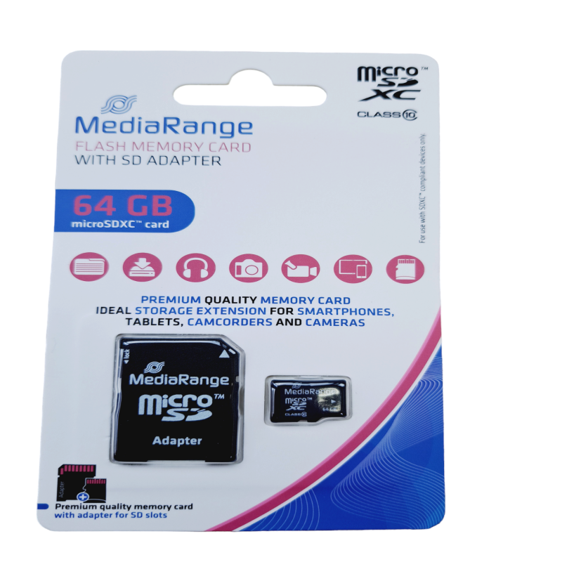 Mediarange micro sdhc card 32GB/64GB/128GB class 10 with sd adaptor-null