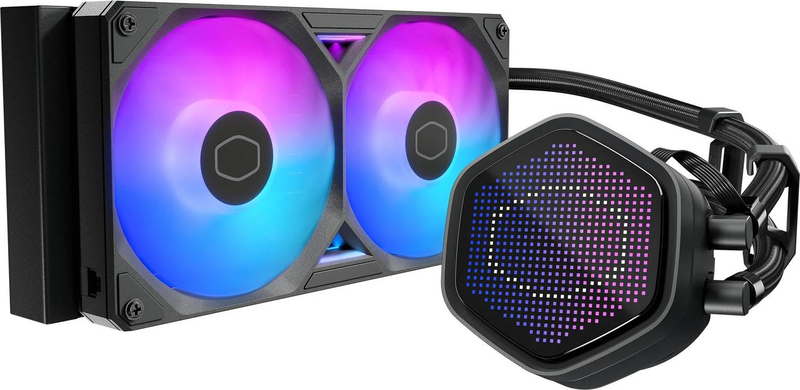Cooler master masterliquid atmos II pixel led 240 aio liquid CPU cooler 240mm push-pull argb pixel display black-null