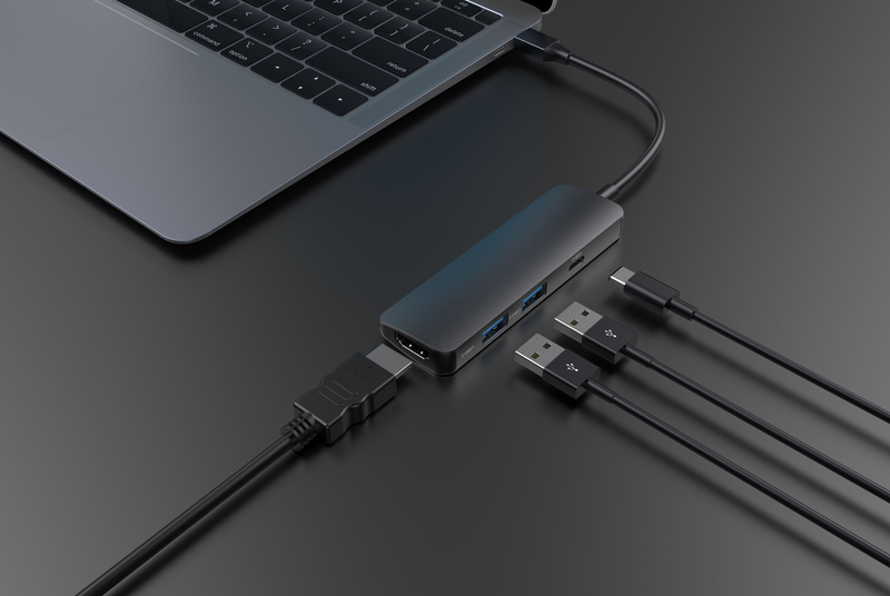 Devia leopard Type-C to HDMI USB 3.0*2 + pd 4-in-1 hub, , medium-null