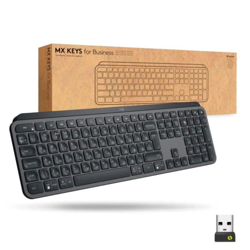 Logitech mx keys for business bluetooth illuminated keyboard graphite  (920-010251) us, , medium-null