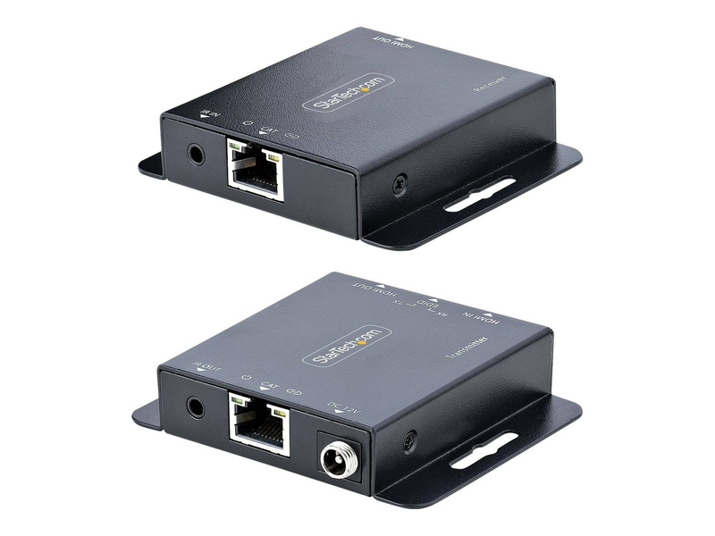 Startech.com HDMI extender over cat6/cat5, 4k 30hz/40m or 1080p 60hz/70m video extender, 4k HDMI over ethernet extender, poc HDMI transmitter and receiver kit, ir extension / local video output, , medium-null
