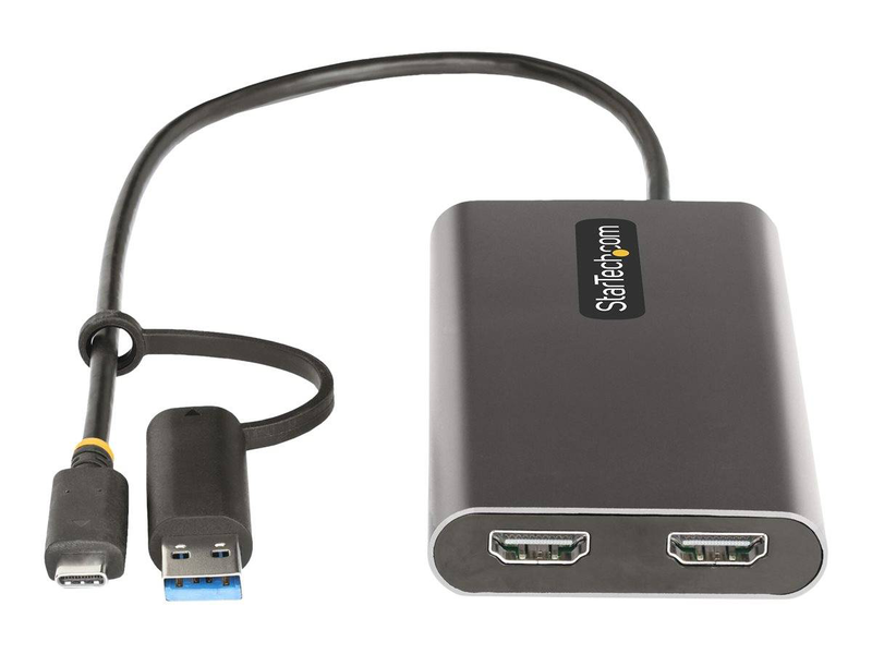 Startech.com USB-c to dual-hdmi adapter / USB-c/USB-a to HDMI / 4k 60hz / 100w pd, , medium-null