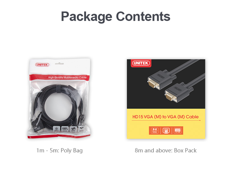 Unitek y-c504G vga to vga cable 3.0m, , medium-null