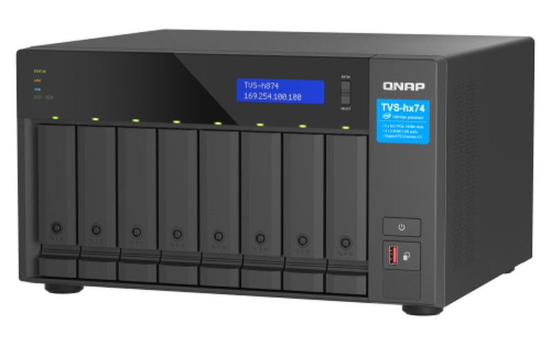 Qnap TVs-h874t-i9-64G 8-bay thunderbolt 4 quts hero nas Intel Core i9-12900 64GB ddr4 dual 2.5GBe HDMI diskless-null