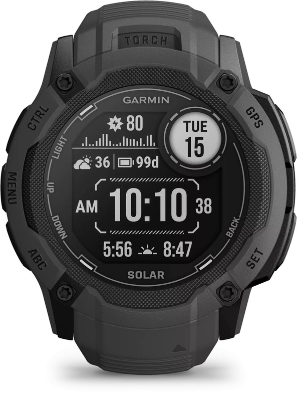 Garmin instinct 2x solar 010-02805-00 50mm rugged GPS smartwatch multi-band gnss flashlight 10 atm graphite-null