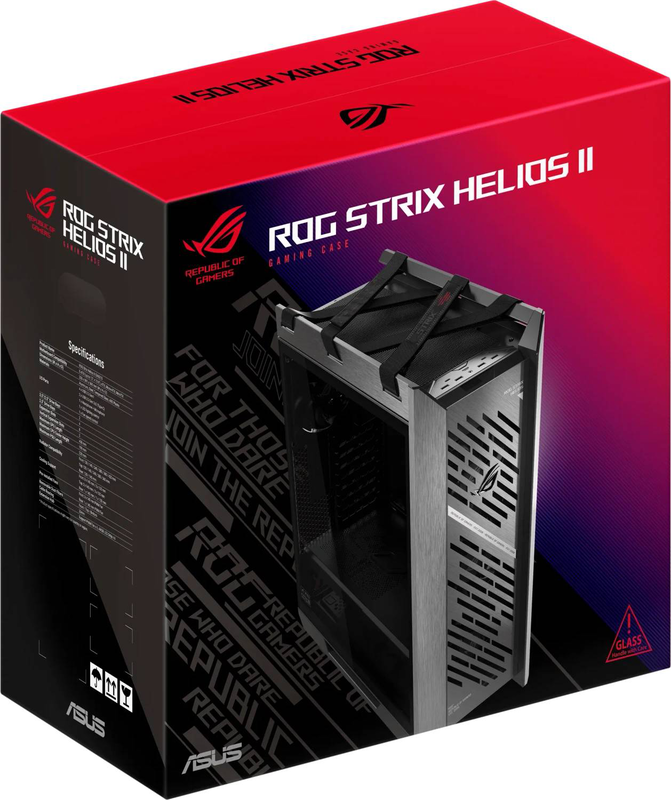 Asus rog strix helios II gx601s mid tower pc case e-atx dual tempered glass 4x 140mm pwm fans USB-c Gen2x2 black-null