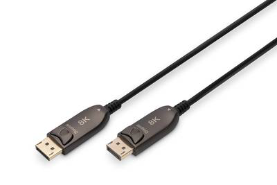 Digitus / displayport cable / displayport (m) to displayport (m) / displayport 1.4 / 10 m / snap fastener, active optical cable (aoc), dolby dts-hd master audio support, dolby truehd support, fec, 4k120hz support, 8k60hz (7680 x 4320) s, , medium