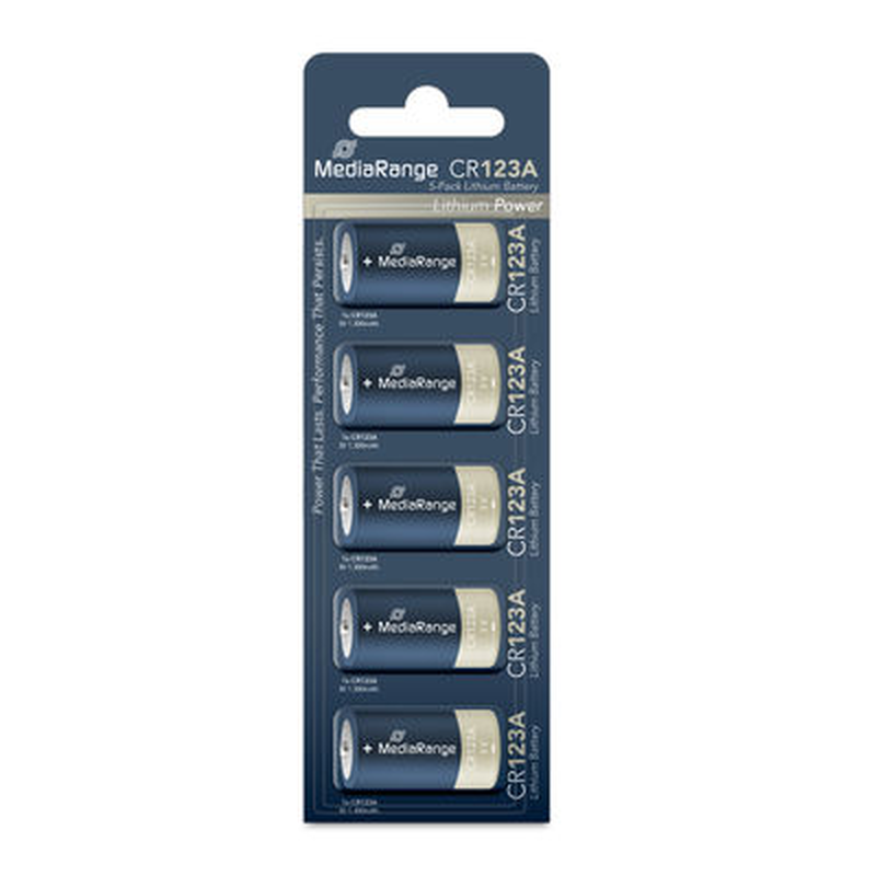 Mediarange lithium batteries cr123a|3v pack5, , medium-null