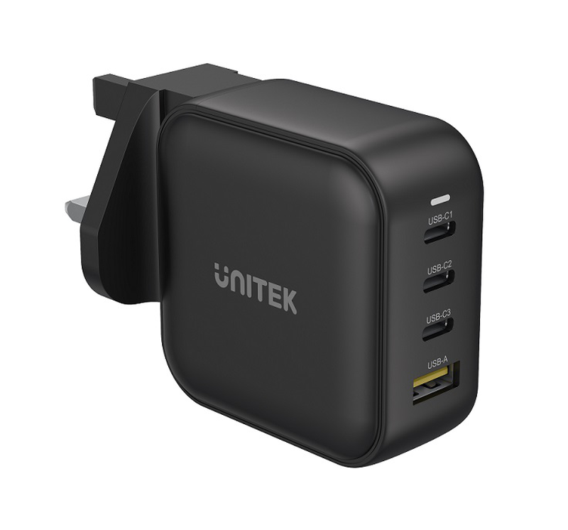 Unitek 100w 4in1 gan multiplug charger black, , medium image number null