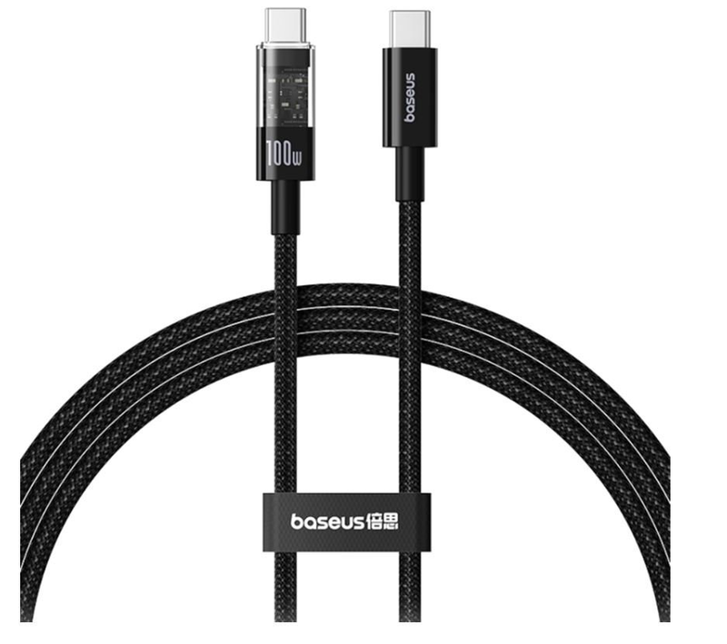 Baseus cable USB-c to USB-c gem series 100w 1.0m black, , medium-null