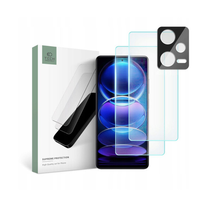 Tech-protect supreme set xiaomi Redmi note 12 pro/12 pro+ plus clear (2+1 pack), , medium-null