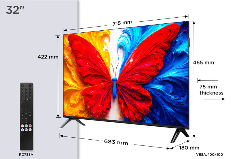 Tcl smart &tau;&eta;&lambda;&epsilon;ό&rho;&alpha;&sigma;&eta; 32" fullHD32s5l (2026)-null