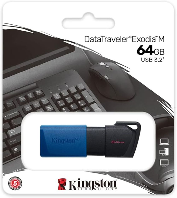 Kingston datatraveler exodia m 64GB USB 3.2 black+blue, , medium-null