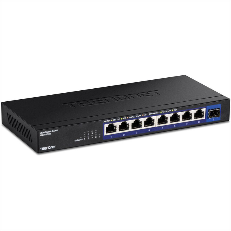 Trendnet teg-s5091 9-port 2.5GBe unmanaged switch | 10g sfp+ | 60GBps, , medium-null