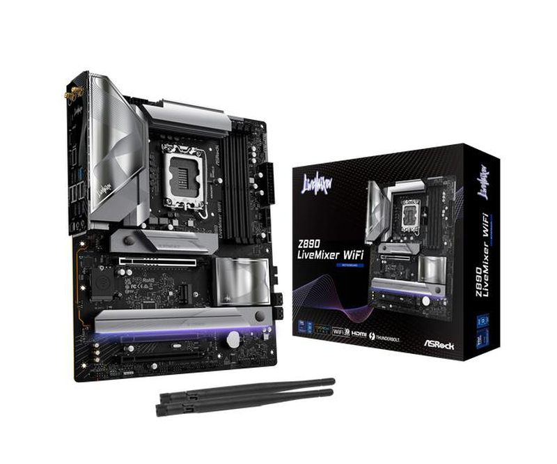 Asrock z890 livemixer Wi-Fi atx lga1851 ddr5 motherboard Wi-Fi 7, , medium-null