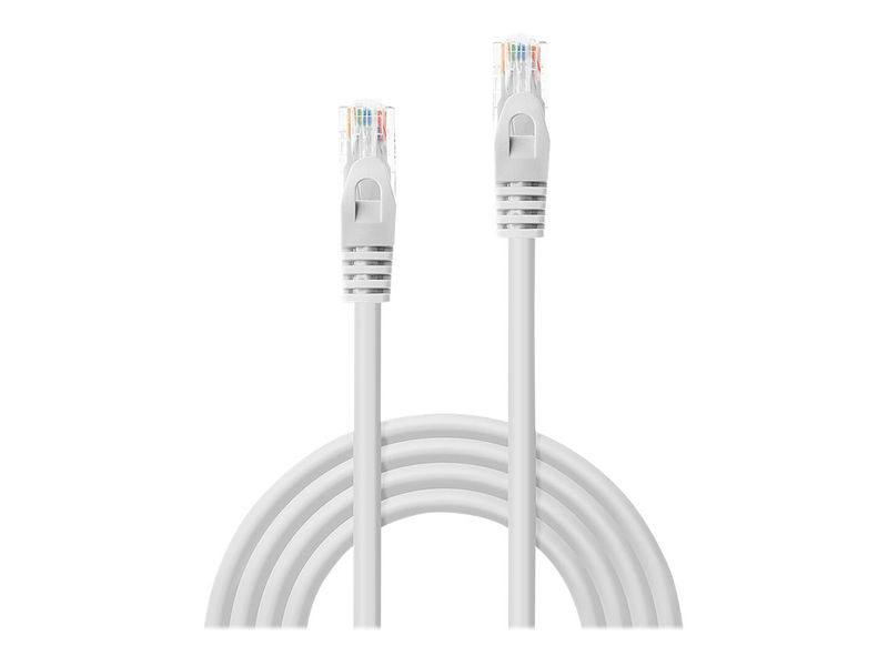 Lindy basic - patch cable - rj-45 (m) to rj-45 (m) - 30 cm - utp - cat 6 - molded, snagless - white-null