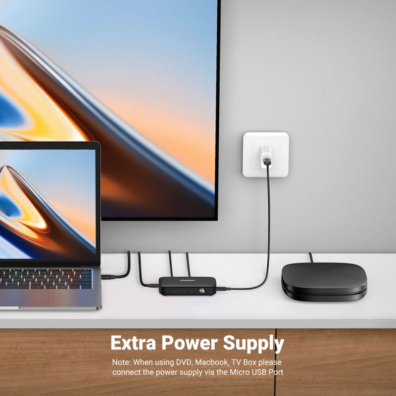 Ugeen hdmi switcher 3 in 1 out 4k, , medium-null