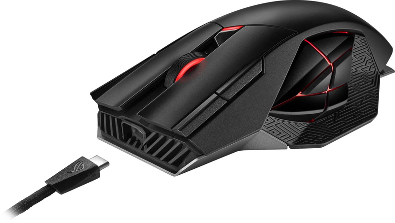 Asus rog spatha x wireless gaming mouse 19000 dpi 12 programmable buttons rgb dual-mode black-null