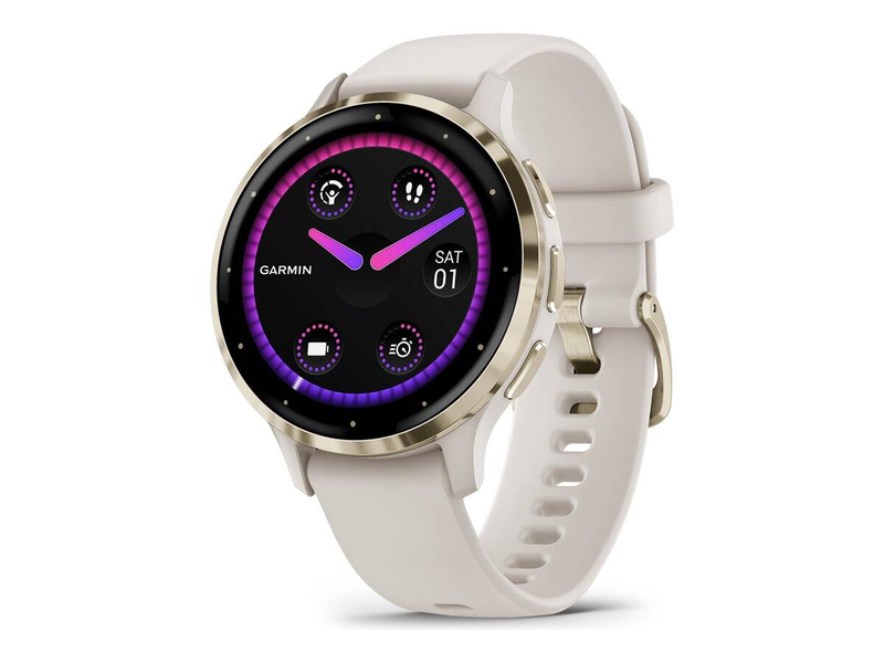 Garmin venu 3s / 41 mm / ivory / smart watch with band / silicone / wrist size: 110-175 mm / display 1.2" / 8GB / bluetooth, ant+, Wi-Fi / 40 g, , medium-null