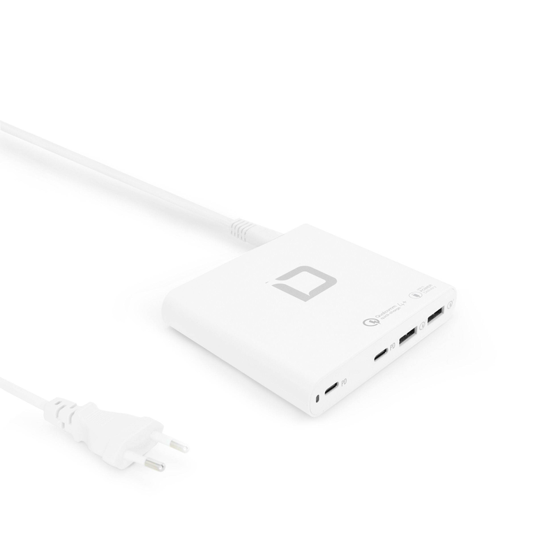 Dicota universal pro USB-c 120w charger d31893 4-port for laptops tablets and phones uk eu white-null