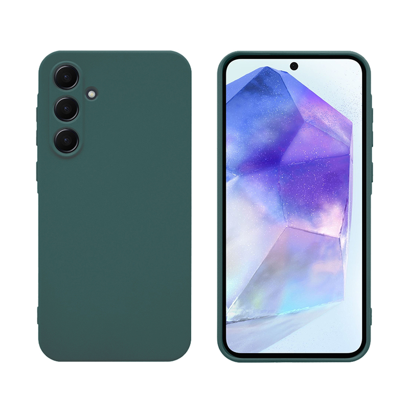 Samsung galaxy a35 TPU green & tempered glass-null