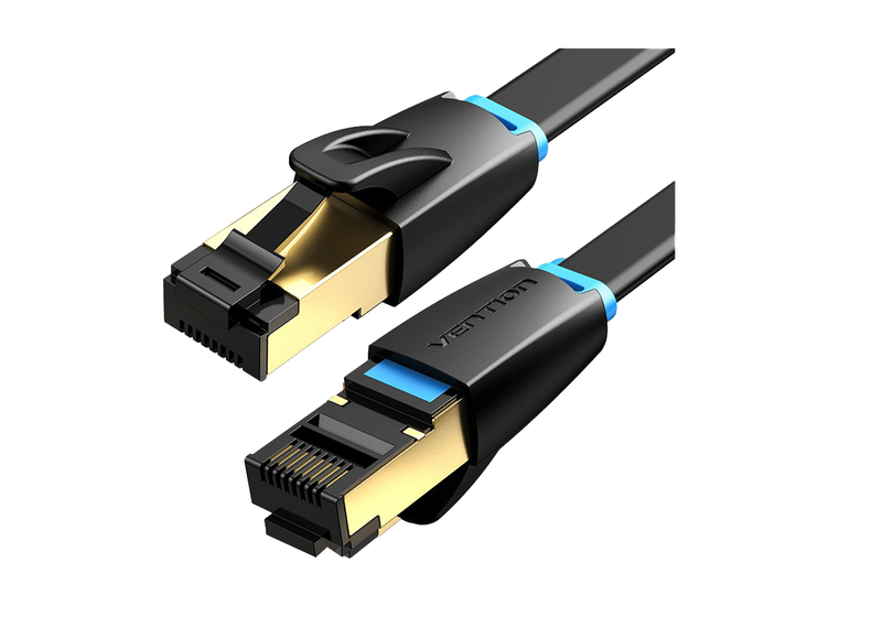 Vention network cable cat8 sftp flat 1.0m black ikcbf, , medium-null