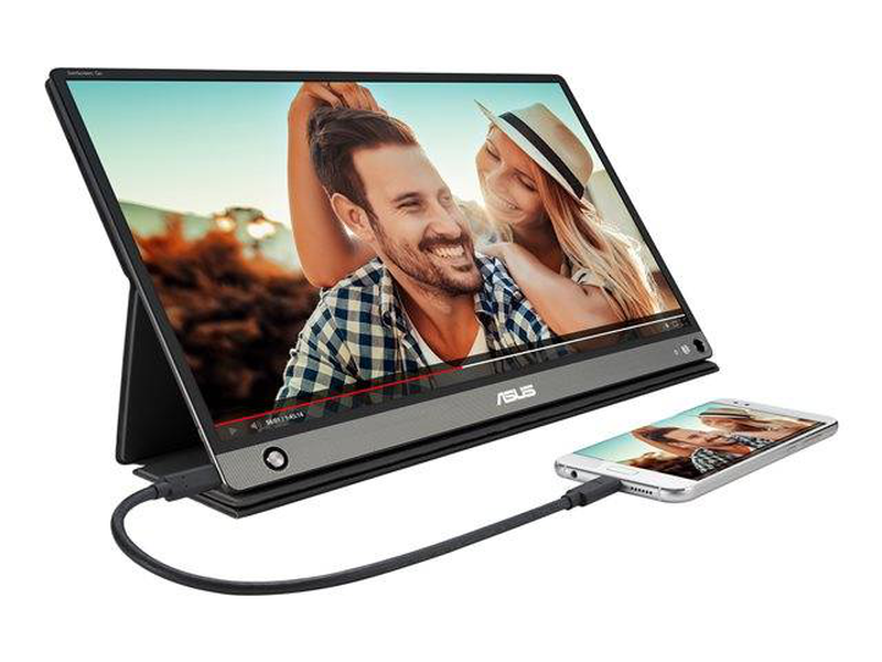 Asus zenscreen go mb16ahp 15.6" full HD 1920x1080 ips portable monitor 7800mAh battery 4hrs USB-c micro HDMI tri-pivot smart case black-null
