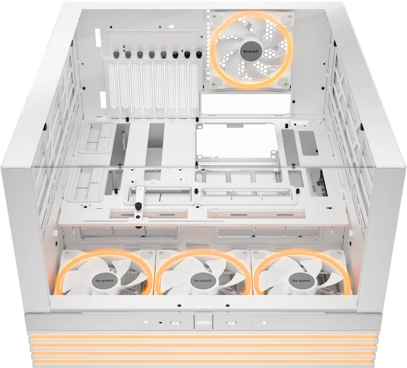 Be quiet! Light base 900 fx bgw72 full tower pc case e-atx panoramic glass 4x 140mm argb fans dual-chamber white-null