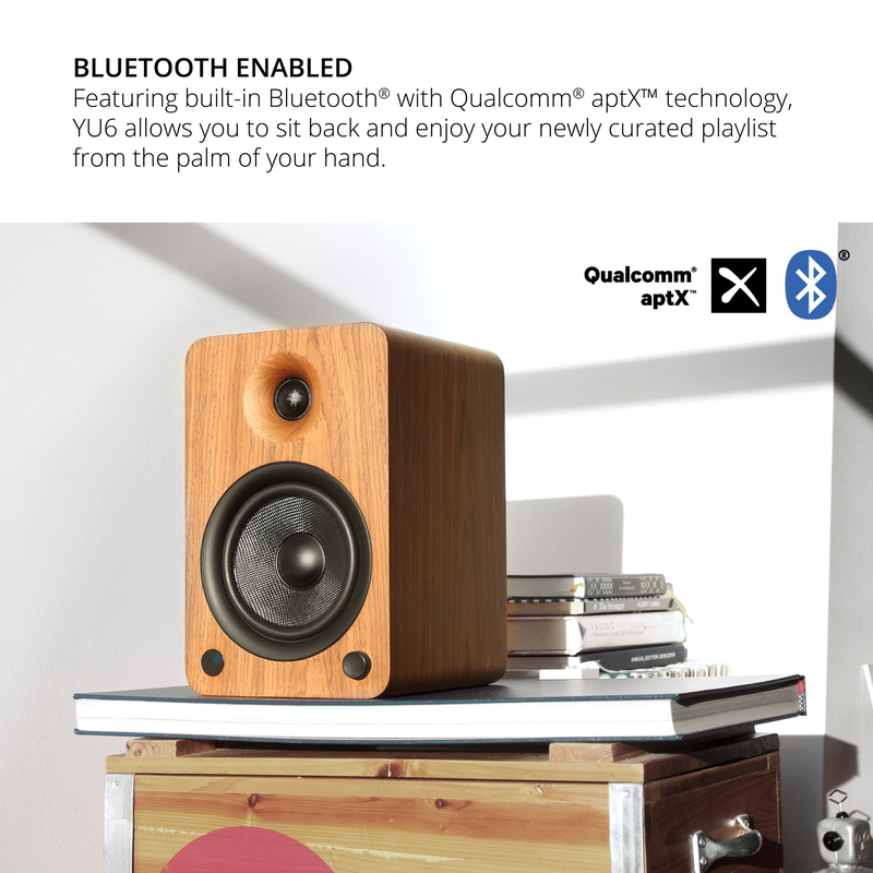 Kanto yu6 200w powered bookshelf speakers with bluetooth&reg; and phono preamp - walnut, pair-null