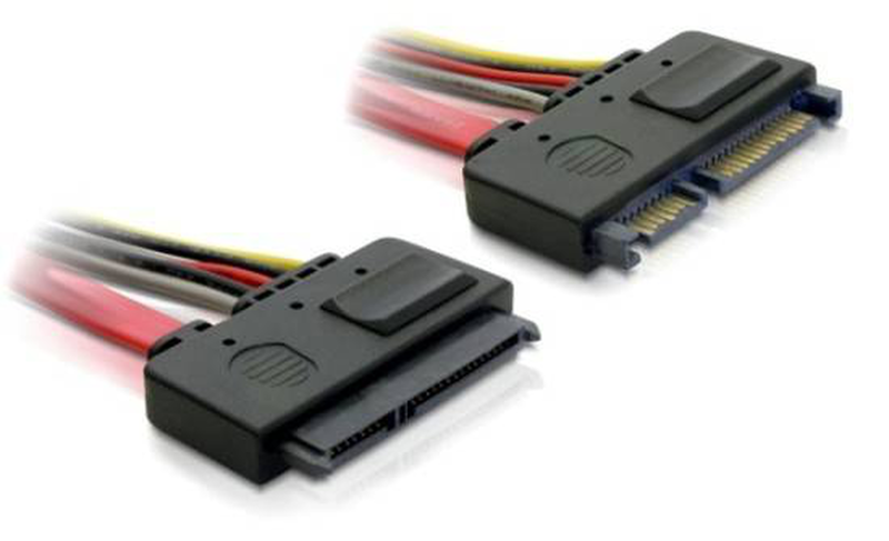 Delock / sata extension cable / serial ata 150/300/600 / sata combo (m) to sata combo (f) / 20 cm, , medium-null