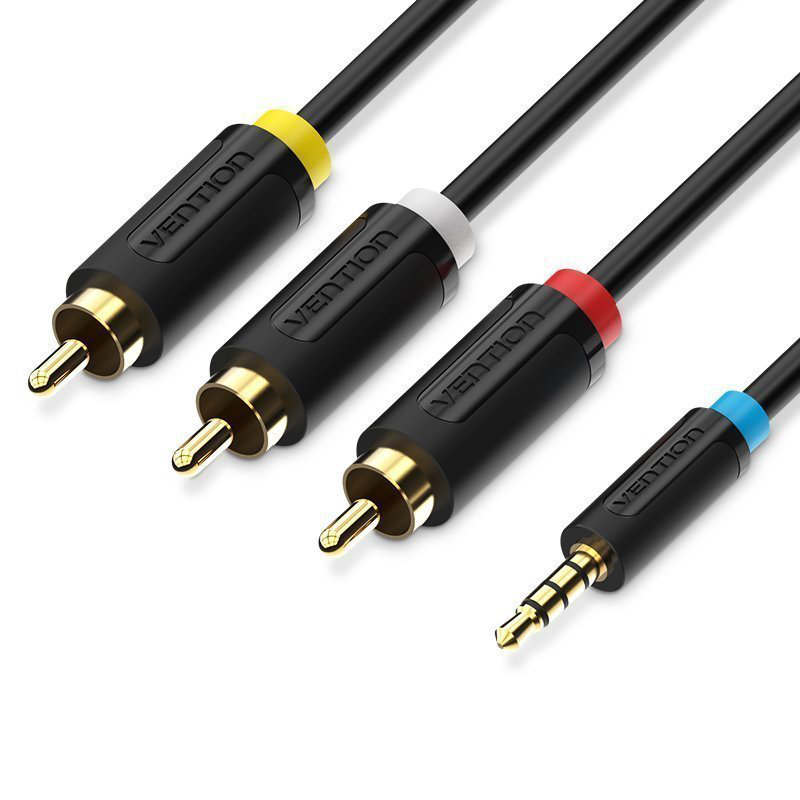 Vention audio 3.5mm to 3rca av cable alum 1.5m vab-r07-b150, , medium-null