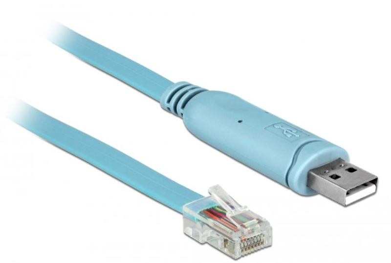 Delock - serial cable - USB (m) to rj-45 (m) - 2 m - eia-232 - blue-null