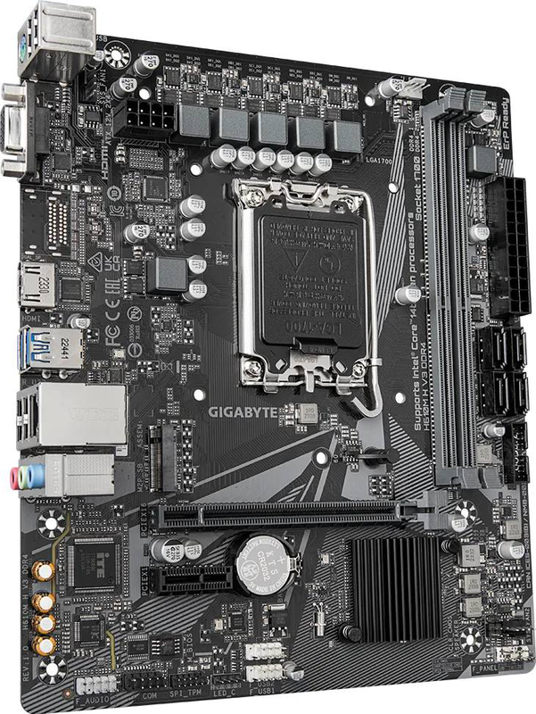Gigabyte h610m h v3 ddr4 micro-atx motherboard lga 1700 intel h610 pcie 4.0 x16 m.2 HDMI vga gbe lan black-null