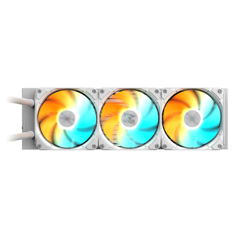 Gigabyte gaming 360 ice argb liquid CPU cooler 360mm aio white triple 120mm ez-chain fans copper base-null