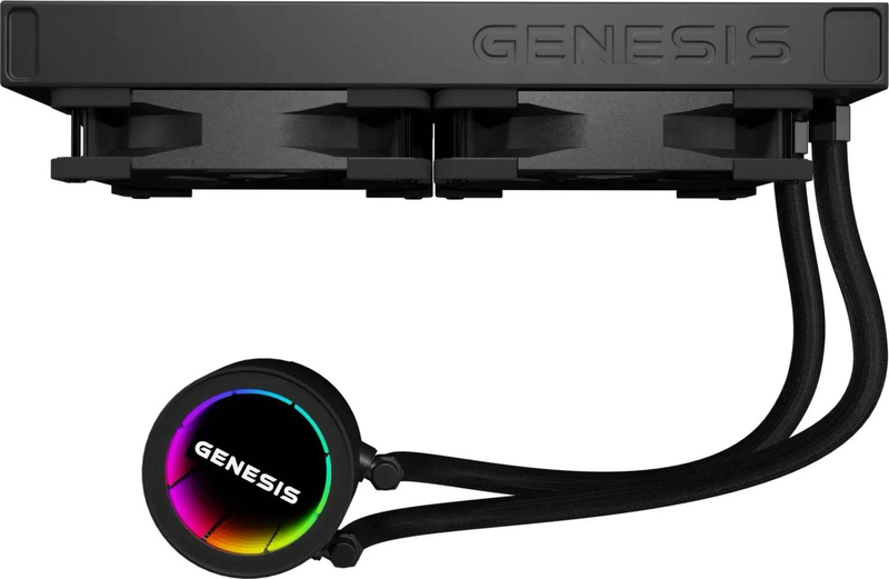 Genesis hydria 240 nlg-2318 240mm aio liquid CPU cooler dual 120mm fdb fans 250w tdp black-null