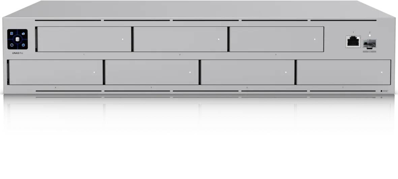 Ubiquiti unifi unas pro 7-bay 2u rackmount nas arm cortex-a57 quad-core 8GB 10GBe sfp+ raid diskless-null