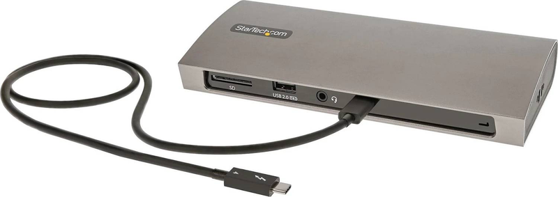 Startech tb4cdock thunderbolt 4 dock 96w single 8k dual 4k60 3x thunderbolt 4 4x USB-a sd reader gigabit lan black-null