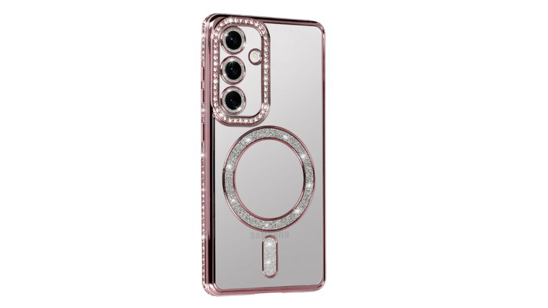 Glitter magnetic clear case with MagSafe for samsung a36&ndash; resogold, , medium-null
