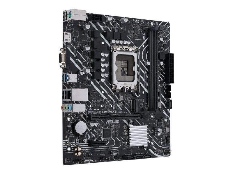 Asus prime h610m-k d4 micro-atx motherboard lga 1700 intel h610 ddr4 pcie 4.0 m.2 HDMI vga gbe lan black-null