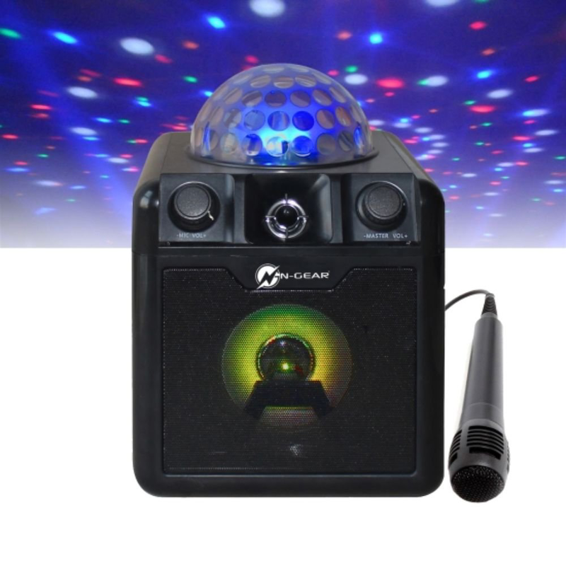 Product image: N-gear disco block 410 φορητό ηχείο καραόκε με discoball & 2 ενσύρματα μικρόφωνα, , medium-null