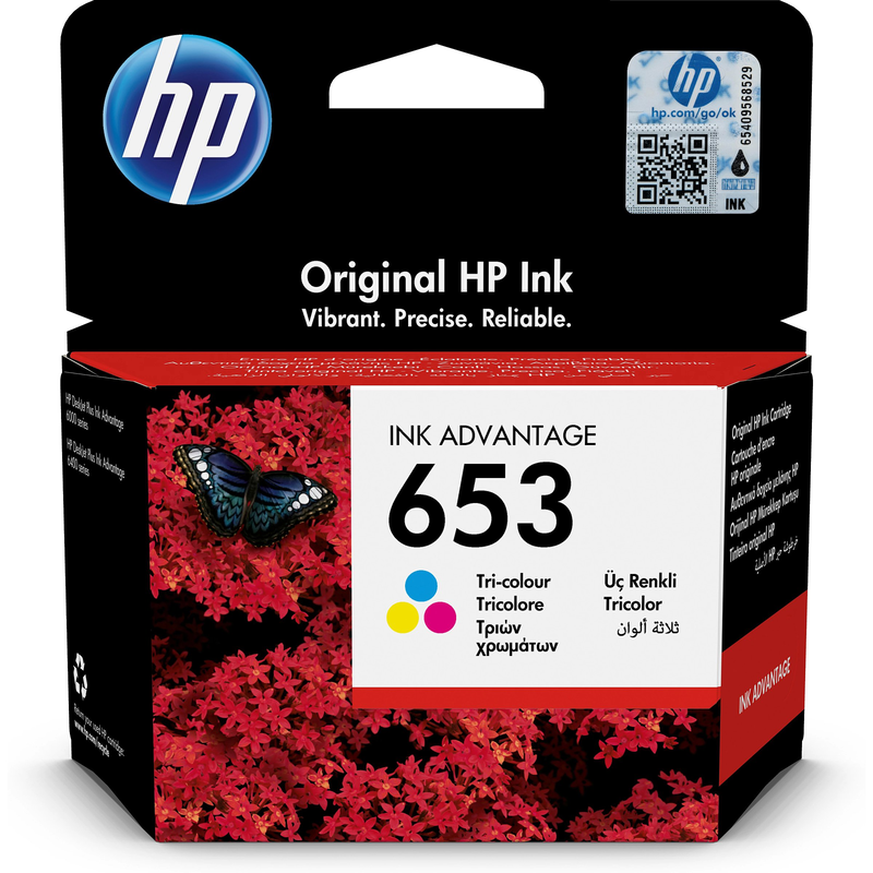 Hp original 653 tri-color ink cartridge, , medium-null